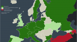 Map of countries in Europe, Russia and Turkey and their status of Armenian Genocide recognition.