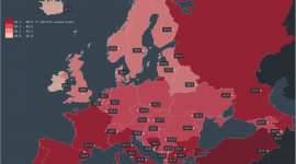 The map of Europe with record high temperatures for every country