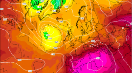 GFS output for AUgust 11 in Europe showing
