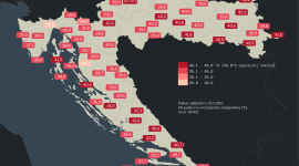 Karta najviših izmjerenih temperatura u Hrvatskoj