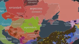 September in different languages of Europe, maps, and etymology