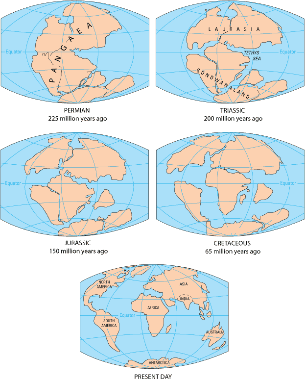 plate tectonics theory map